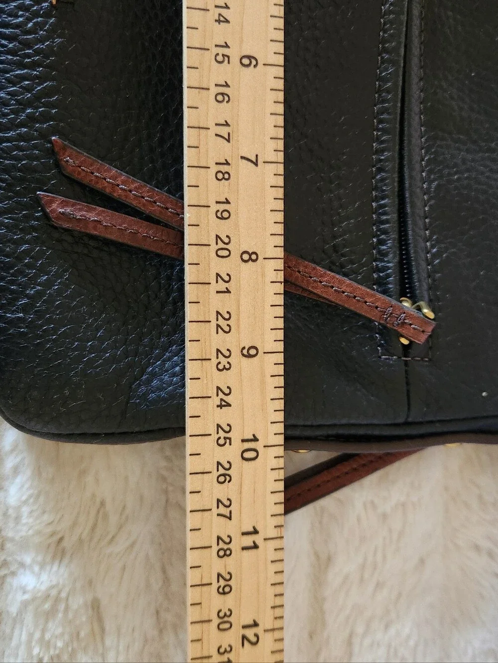 FOSSIL Black Pebbled Leather Crossbody/Shoulder Purse Adjustable Leather Strap